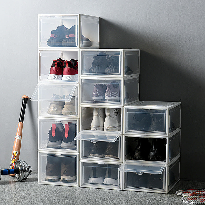 Easy Assembly Flip-Top Clear Shoe Box, Collector Display Case