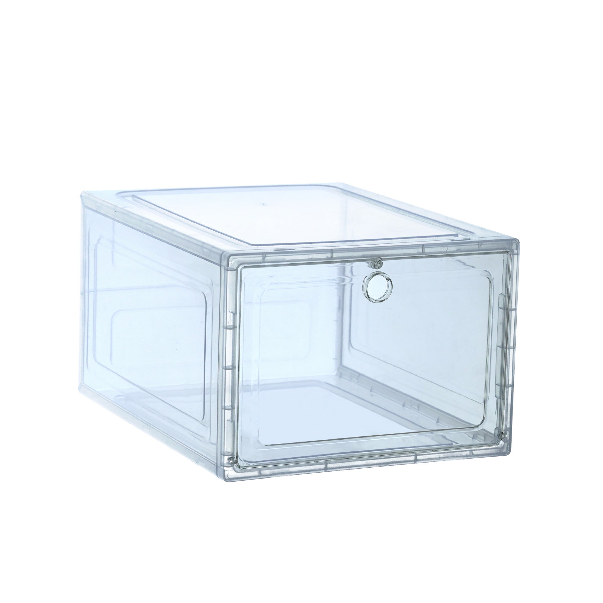 Foldable Clear Plastic Shoe Box, Stackable Dustproof Sneaker Storage