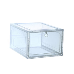Foldable Clear Plastic Shoe Box, Stackable Dustproof Sneaker Storage