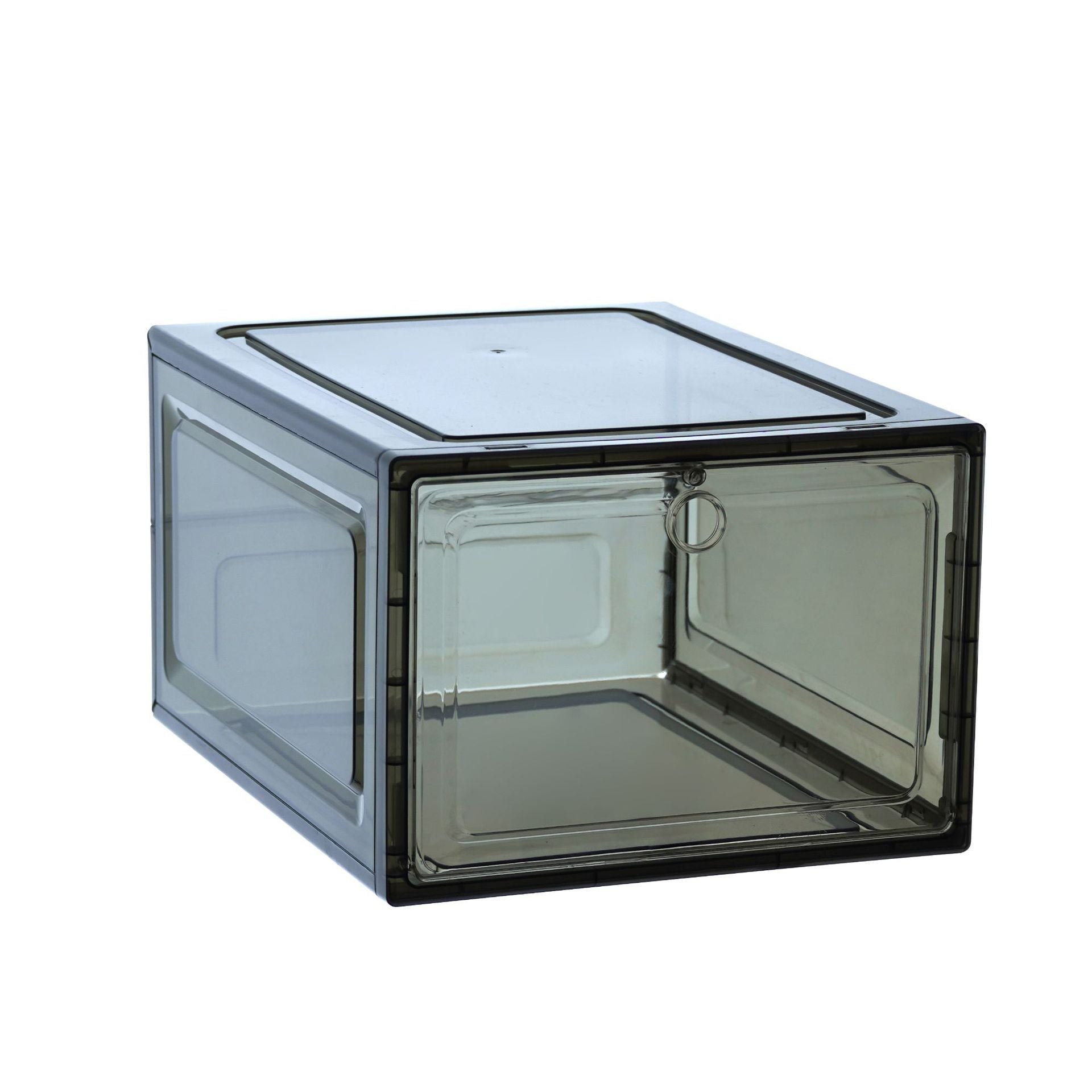 Foldable Clear Plastic Shoe Box, Stackable Dustproof Sneaker Storage