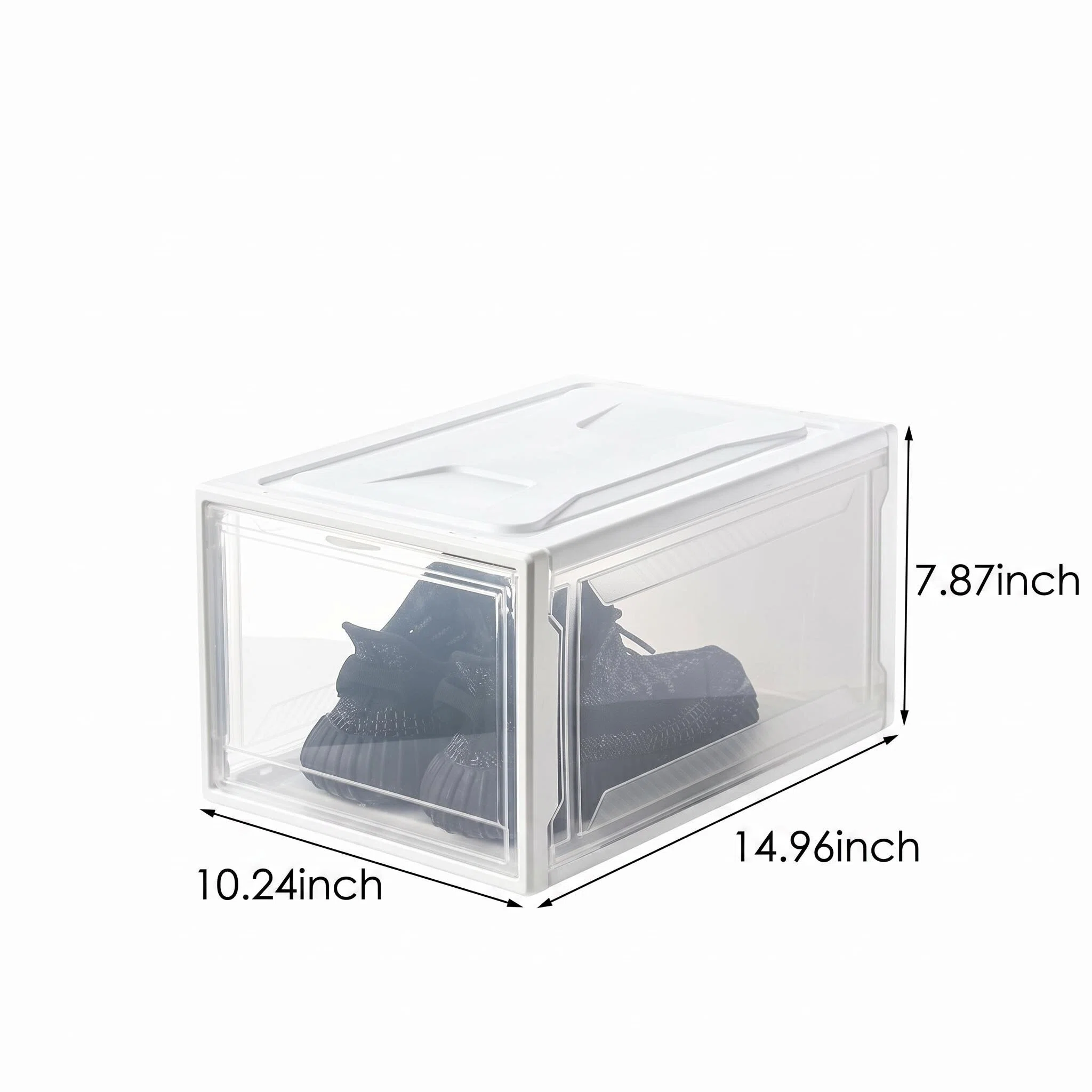 Easy Assembly Flip-Top Clear Shoe Box, Collector Display Case