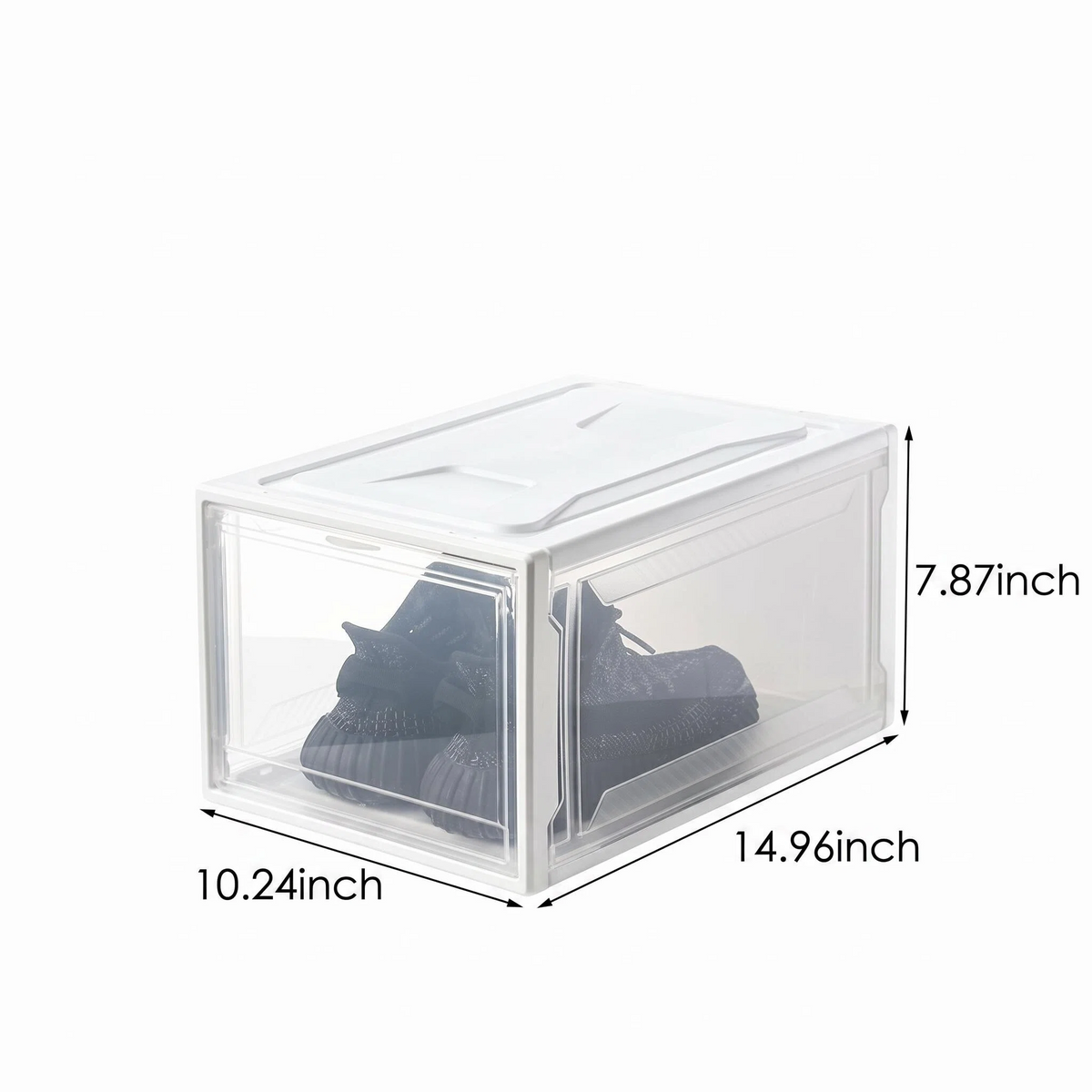 Easy Assembly Flip-Top Clear Shoe Box, Collector Display Case